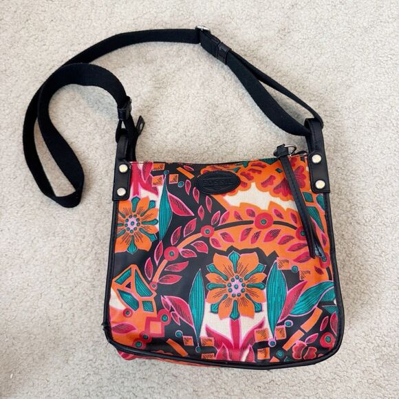 Fossil Handbags - FOSSIL Key-Per Multicolor Floral Coated Canvas Crossbody Bag Colorful Spring